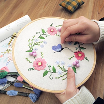 Handmade embroidery diy material package students self-embroidered fabric three-dimensional Su embroidery made European hipster embroidery ornaments