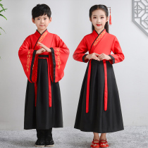 Children Chinese suit female-character rules fit the costume men shu tong class uniform Hanfu costumes costume performances