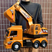 Childrens large inertial engineering vehicle will tell the story crane excavator model puzzle Music car toy boys and girls