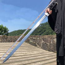 Longquan Tangheng sword Outdoor self-defense knife cold weapons Town House sword Qin Ancient sword Double groove Han Sword unopened blade