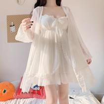 Spring and summer new princess style sexy sweet home clothes waist small man sling nightgown Palace two-piece women