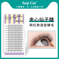 anjicat sandwich fairy eyelashes natural female segmented single cluster Barbie grafting false eyelashes with mixed outfit