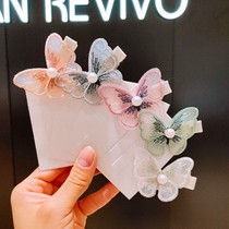 Korean retro embroidery butterfly hairclip New Tide banghai side clip girl temperament simple headwear hair card female B146