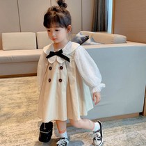  Girls dress 2021 spring and autumn new little girl Korean version of childrens western princess dress wild baby childrens clothing