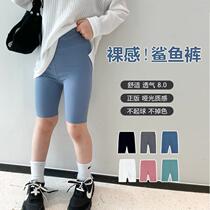 Girls shorts summer childrens leggings women wear foreign style thin section 2021 new childrens clothing shark five-point pants