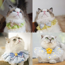 Cat bib bow collar dress cute cat dog cute lace saliva towel photo pet accessories props