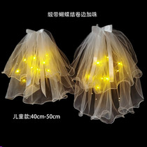 Wedding headdress 2021 new wedding with lamp double-layer simple license photo props bride advanced sense headdress