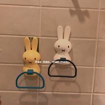 Cartoon cute color small rabbit plastic towel hanging home toilet creative towel rack hanging wall rack