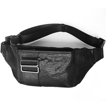 New leather chest fanny pack mens casual first layer cowhide tide shoulder messenger multi-function sports mobile phone bag