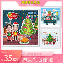 Christmas small gift diy three-dimensional photo frame big head sticker cartoon photo frame table gift gift