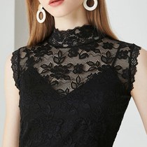 100 hitchhiking lead lace jersey autumn winter hit bottom sleeveless temperament Slim New Stretch Lace Fake Collar children