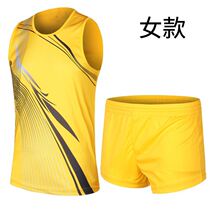 New track and field clothing single vest top mens and womens sports suit fitness pants quick-dry summer marathon running training suit