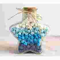 Star glass bottle creative lucky lamp glass empty bottle wish origami strip stacked five-pointed star jar Tanabata gift