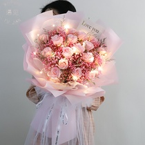 Tanabata Valentines Day gift Big starry dried flower bouquet Rose gift box flower best friend Birthday gift female love