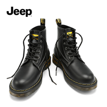 jeep Jeep Martin boots mens autumn high-top British style leather mens shoes mid-help tooling boots mens black leather boots