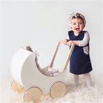 Deer must make ins Danish moon trolley Nordic White childrens wooden childrens toy shopping cart shooting