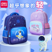 Daili childrens cartoon bag simple solid color backpack Primary School students first second grade and third grade lightweight Ridge student backpack fashion versatile multifunctional large capacity student stationery storage bag