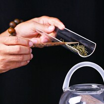 Japanese-style glass transparent cloud frosted tea Hand-made tea lotus tea spoon Kung Fu tea set Tea ceremony spare parts