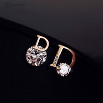 Korean letter stud earrings simple women small 925 sterling silver high-grade sense earrings 2021 new fashion quality net red