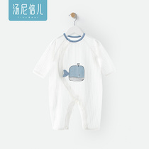 Soup Niefold baby Summer one-piece clothing thin length sleeves pure cotton newborn Home Clothing 0-1 Baby Air Conditioning Suit