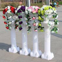 Model European villa living room Welcome round flower stand Wedding Roman column Road leading flower column White base decorative column