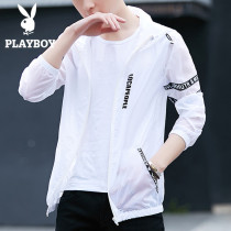 Playboy sunscreen jacket men ultra-thin skin clothing breathable sunscreen jacket outdoor ice silk fishing trench coat