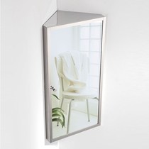 Stainless steel corner mirror cabinet triangle smart simple American small house wall-mounted bathroom mirror box