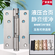 Stainless steel invisible door hinge door closer Hydraulic buffer automatic closing positioning dark door lock spring hinge hinge