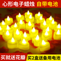 LED electronic candle light Romantic proposal Creative decoration supplies Birthday confession surprise scene Heart-shaped decorative light
