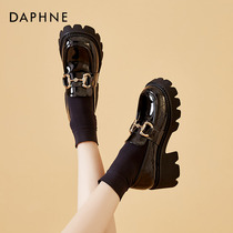 Daphne Thick Bottom Lefu Shoes Women Genuine Leather 2022 New Spring Small Leather Leather Shoes female Inn Wind High heel Shoes Women Shoes