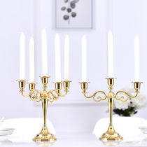 European style five-headed light luxury Candlestick retro aromatherapy candle holder ornaments Nordic romantic home Western food candlelight dinner seat