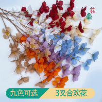 Simulation flower 3 prongs acacia flower silk flower wedding arrangement ceiling decoration flower art road guide flower arrangement flower material fake flower
