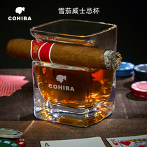 Cohiba Cigar Whiskey Cigar Glass Crystal Glass Whiskey Glass Cigar Companion Cigar Holder