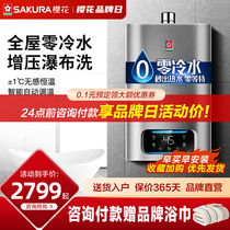 Cherry blossom A304 Zero cold water gas water heater thermostatic home strong row Anti-freeze natural gas 13 16 18 18 liters new