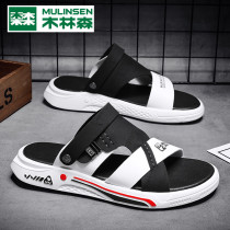 Wood Linson Men Sandals Sandals Mens Summer Casual Outwear For Dual Purpose Driving Slippers Genuine Leather Beach Shoes Soft Bottom Stink