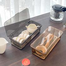 Tea Tools Table-surface Dust-proof Belt Cover Tea Cup with Tea Bowl Cover can be superimposed with storage frame