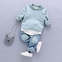 Men and women baby autumn clothes handsome set baby childrens clothing spring and autumn boys Foreign 1-2-3 years old 4 clothes long sleeve