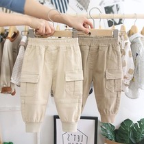 Boys pants 2020 Spring and Autumn new children Korean casual pants mens treasure foreign style overalls small childrens pants