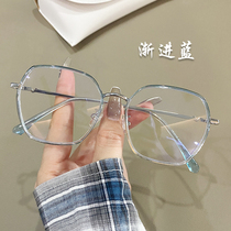 Polygonal large frame large face myopia glasses frame women can be equipped with lenses with a degree of Han Chao Suyan Ultra-light male eye frame