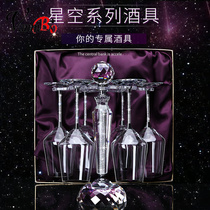 Red wine glass set Household crystal combination goblet creative imported wine glass decanter upside down rack luxury