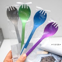 Snow Peak Snow Peak titanium fork spoon SCT-004 outdoor tableware fork spoon set Multi-Color Portable