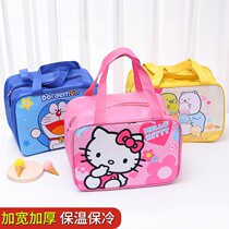 Cute student lunch box bag insulated bag childrens portable lunch bag large capacity cartoon lunch bag to work with rice bag