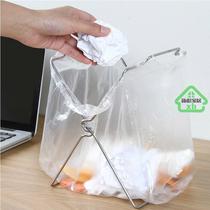  Stainless steel tote bag trash can rag rack Plastic bag garbage rack shelf storage rack Kitchen bracket foldable