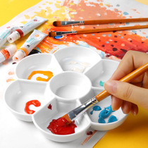 Plum blossom palette imitation ceramic plum blossom 7 style color plate children beginners Art paint gouache watercolor color color