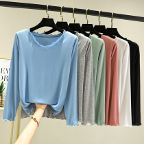 Pregnant women base shirt spring and autumn thin model Interior long loose large size elastic long sleeve V collar Joker T-shirt tide mother