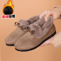 Mao Mao shoes women winter plus velvet padded 2021 autumn new one pedal thick bottom old Beijing Doudou warm cotton shoes