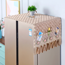 Refrigerator dust cover washing machine cover single and double door drum anti-dust anti-skid cover cloth refrigerator cover towel