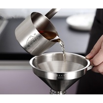 Funnel 316 stainless steel large and small diameter oil funnel wine leak filter household 304 wine spoon drinker