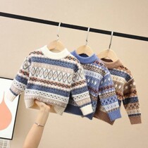 2021 baby baby mink velvet sweater autumn and winter padded pullover girl foreign style base shirt boy sweater