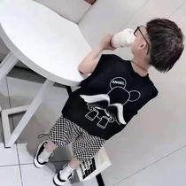 Boy suit summer 2021 new style of small and medium-sized children handsome summer clothes thin children baby t-shirt top tide